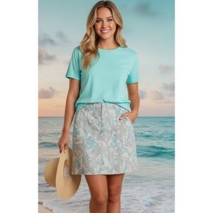 Eddie Bauer Tropical Floral skirt Khaki Size 8